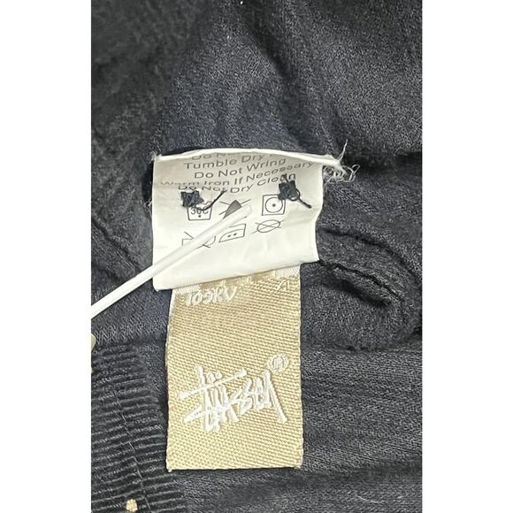 Stussy Shirt Mens Medium Black Polka Dot Corduroy Button Up Long Sleeve Casual - Picture 7 of 14